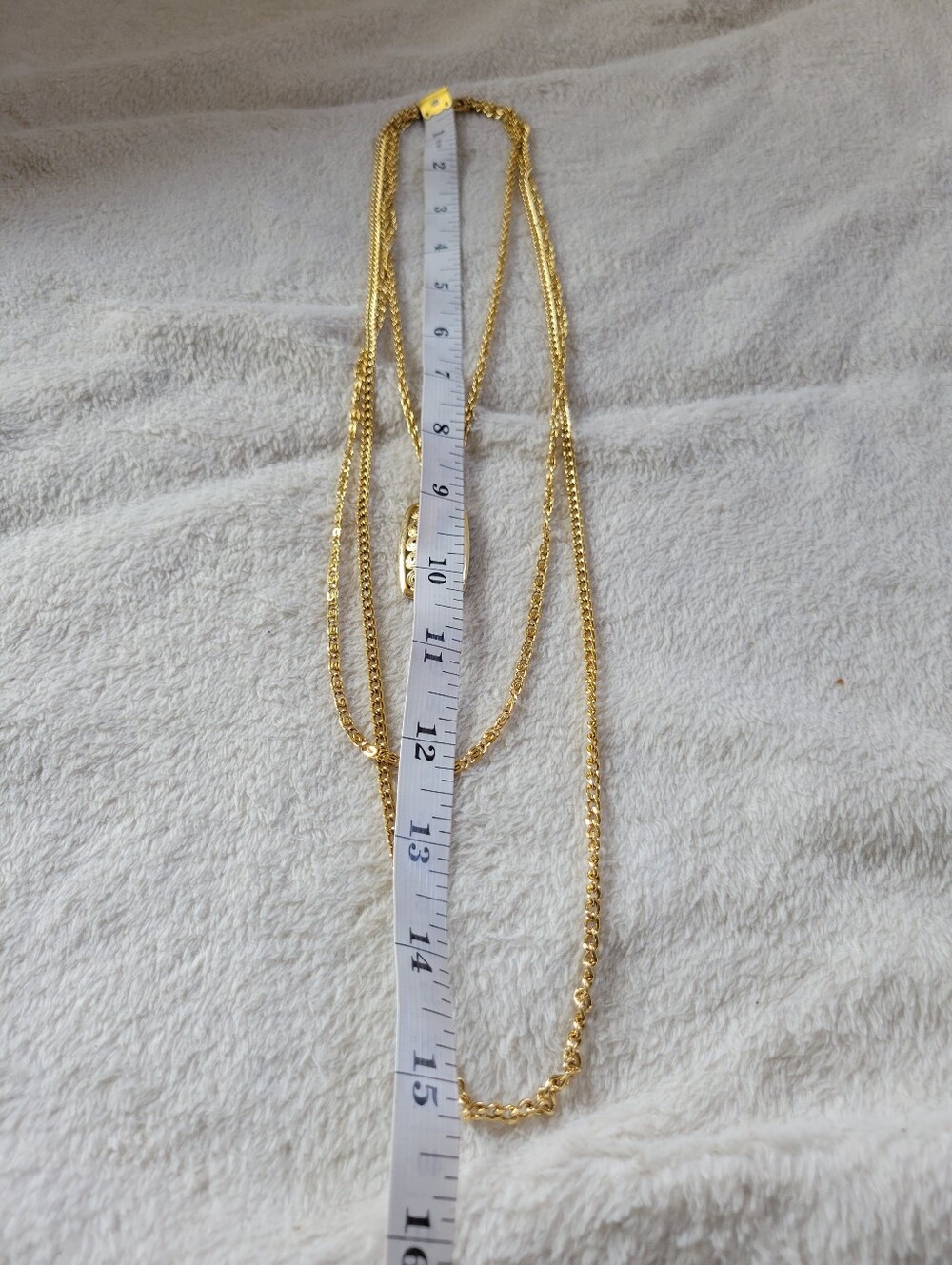EUC Elegant 80s Boho VTG Gold Tone Layered Pendant Necklace - Picture 9 of 11